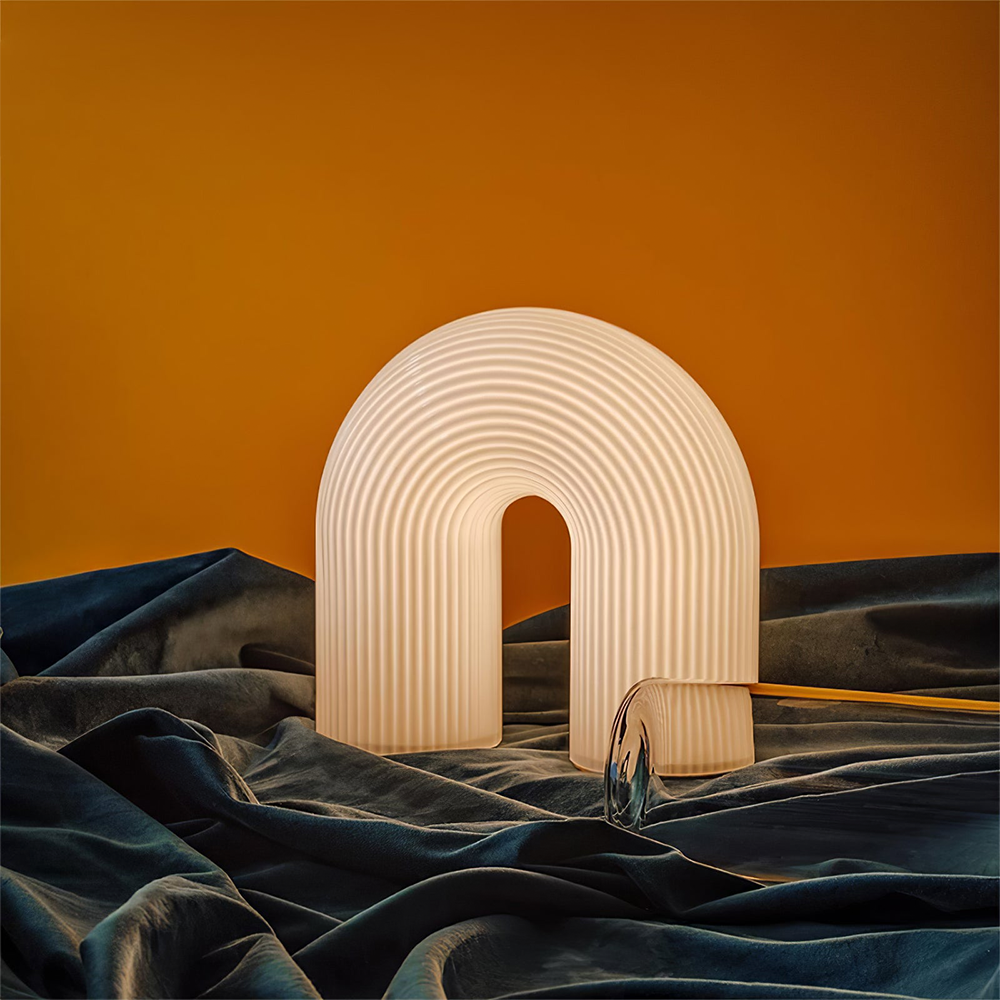 Arch White Metal Table Lamp -Homdiy