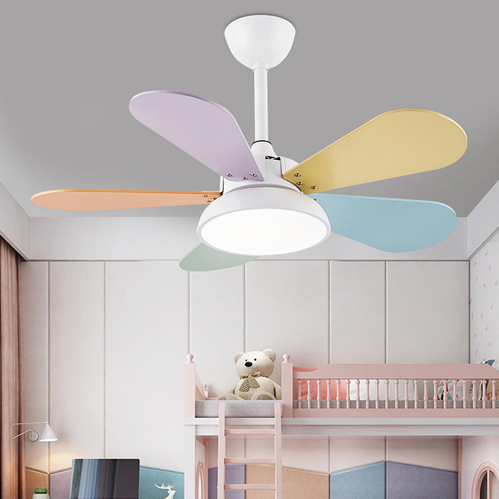 Creative Colorful Round Ceiling Fan With LED Light