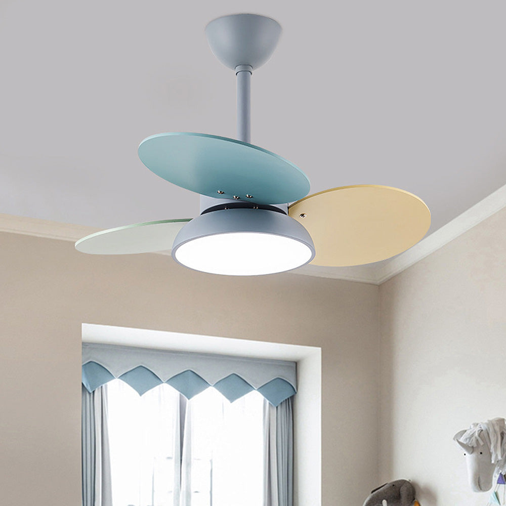 Creative Colorful Round Ceiling Fan With LED Light