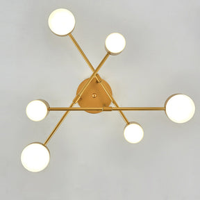 6 Lights Sputnik Led Ceiling Light for Living Room -Homwarmy