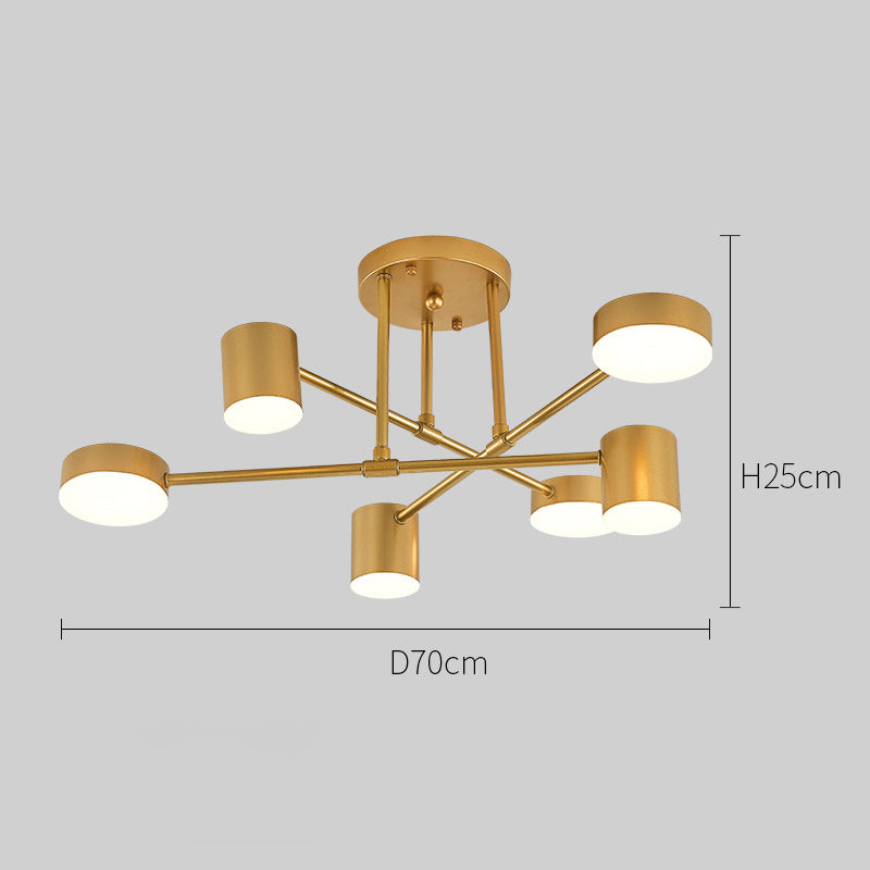 6 Lights Sputnik Led Ceiling Light for Living Room -Homwarmy