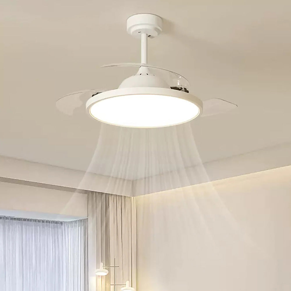 Minimalist White Ceiling Fan With LED Lights