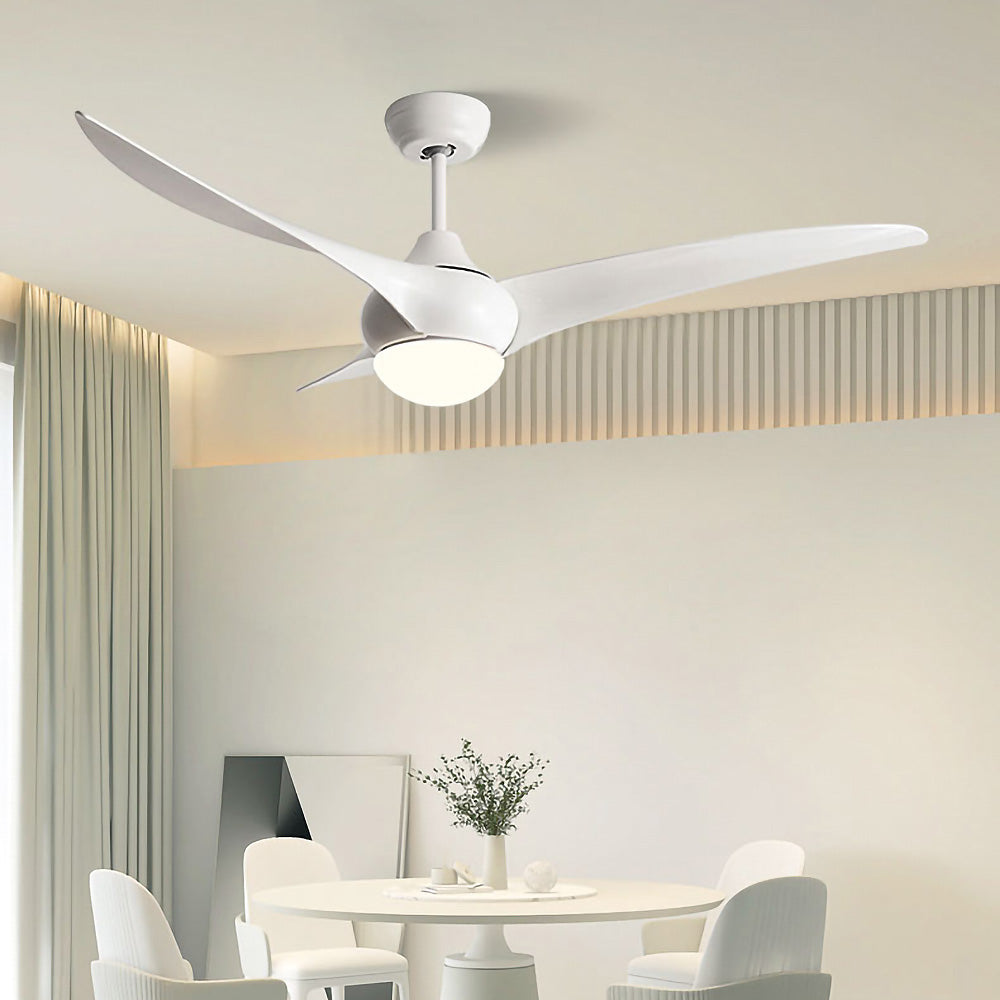 Natural Wooden Flush Ceiling Fan With LED Light