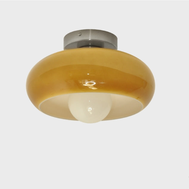 Retro Round Glass Shade Ceiling Light -Homwarmy