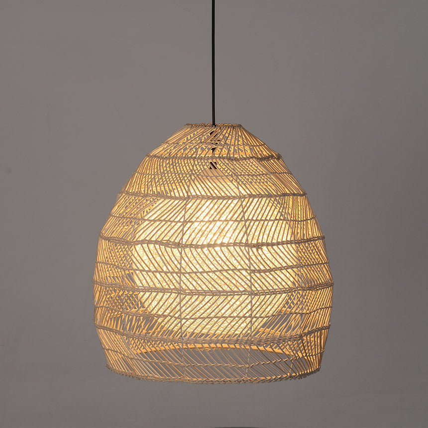 Rattan Basket Pendant Light Wicker Lampshade -Homwarmy