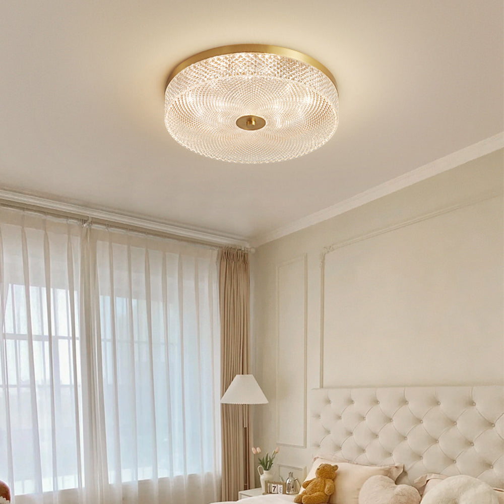 Modern Simple Crystal Copper Ceiling Light Fixture -Homwarmy