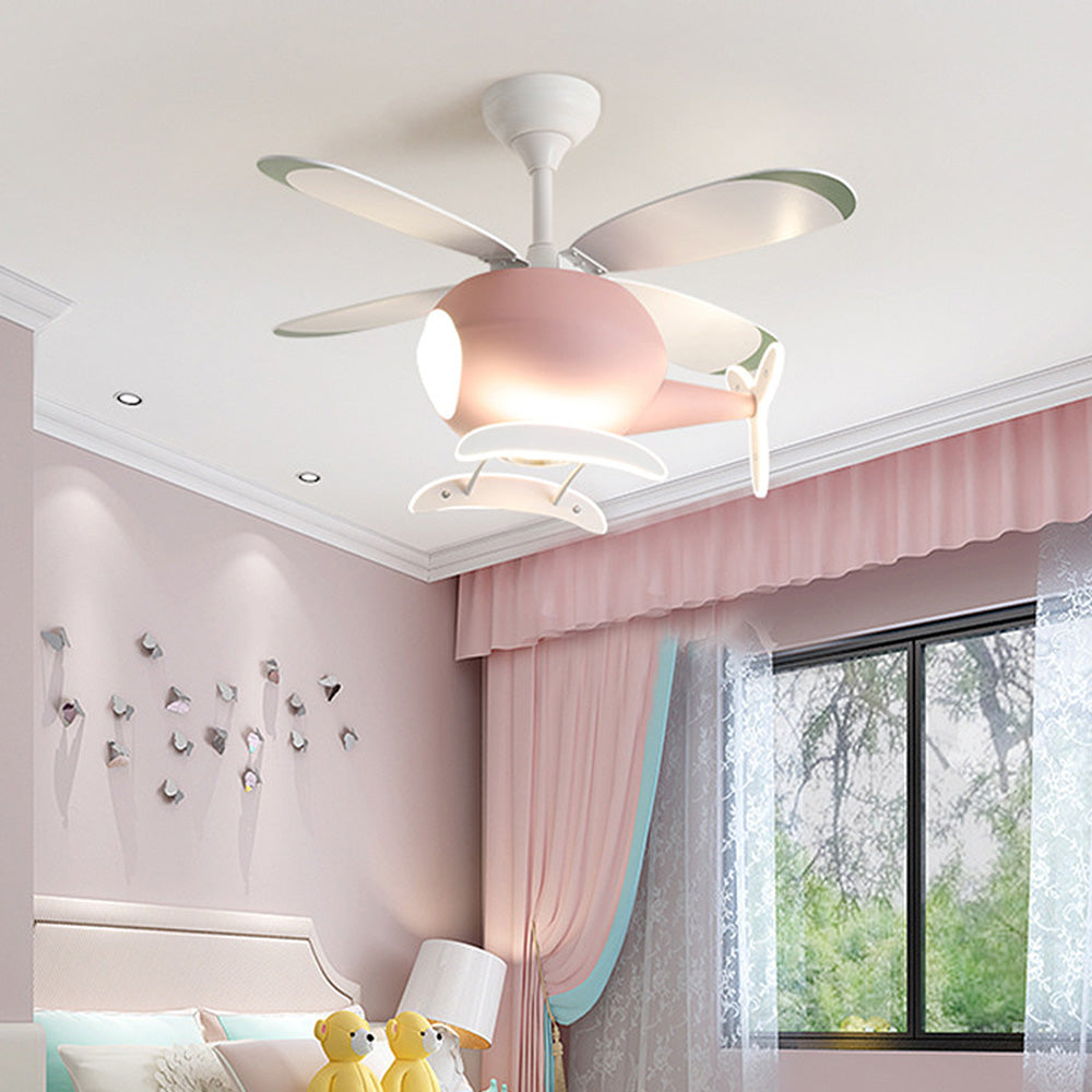Creative Airplane Macaroon Ceiling Fans with LED Lights