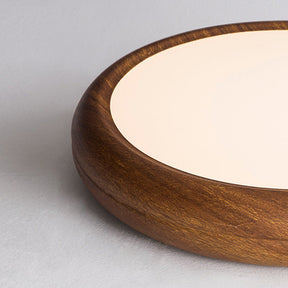 Modern Wood Circle LED Walnut Ceiling Lamp