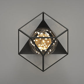 Modern Clear Iron Square Frame Ceiling Light