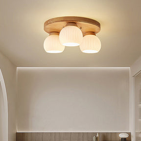 Scandinavian Wooden Multi-Bulb Ceiling Lamp