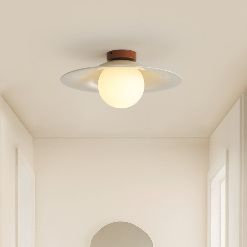French Cream Iron Led Ceiling Lamp -Homwarmy