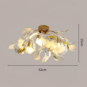 Contemporary Floral White Ceiling Light Fixture