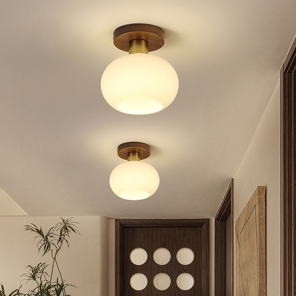 Minimalist Ball Shade Ceiling Hallway Light