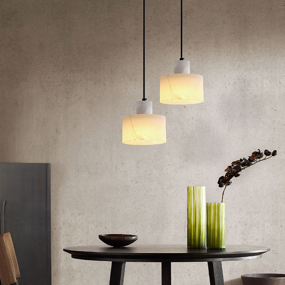 Industrial Marble White Classic Pendant Light