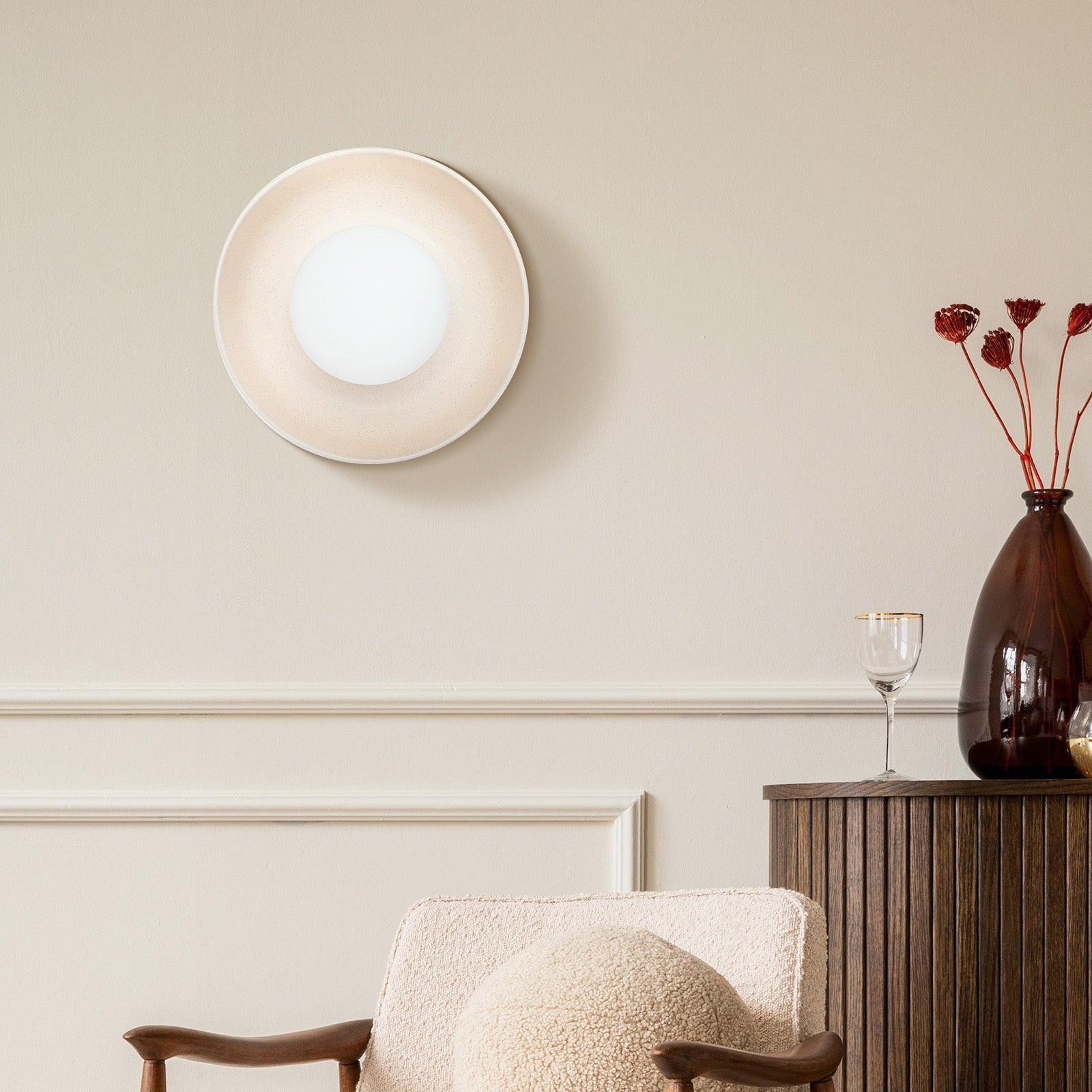 Bauhaus Round Lampshade Ceramic Wall Light