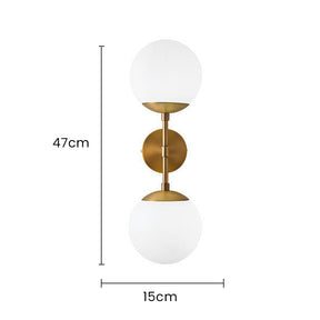 Classic Double Head White Glass Wall Lamp