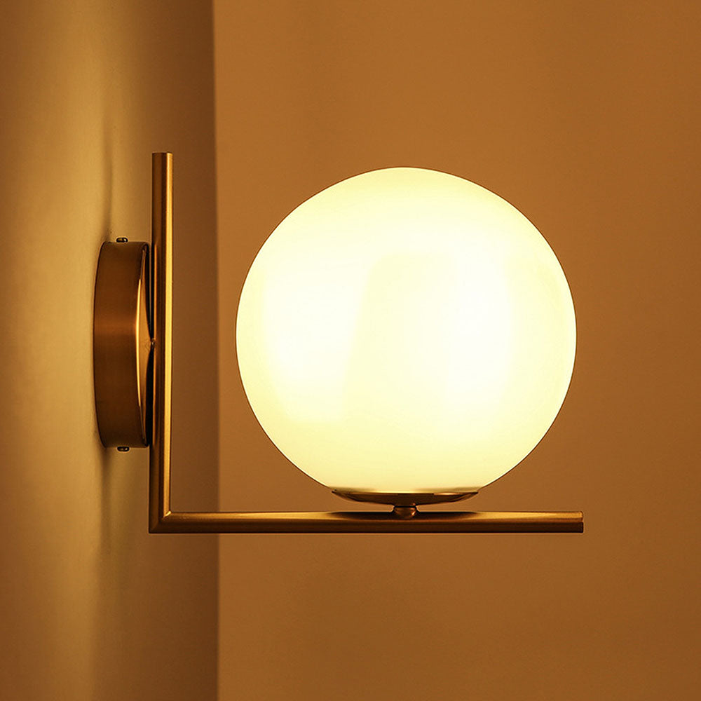 Vintage French White Ball Wall Light