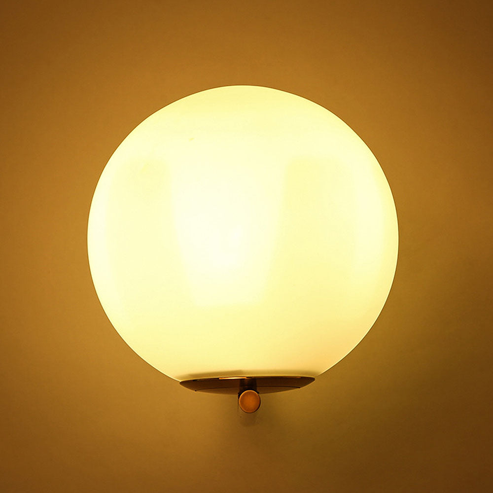 Vintage French White Ball Wall Light