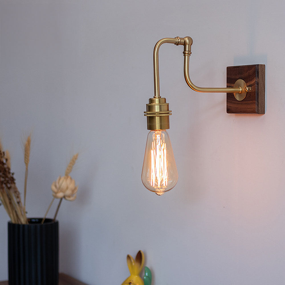 Industrial Adjustable Brass Wall Light