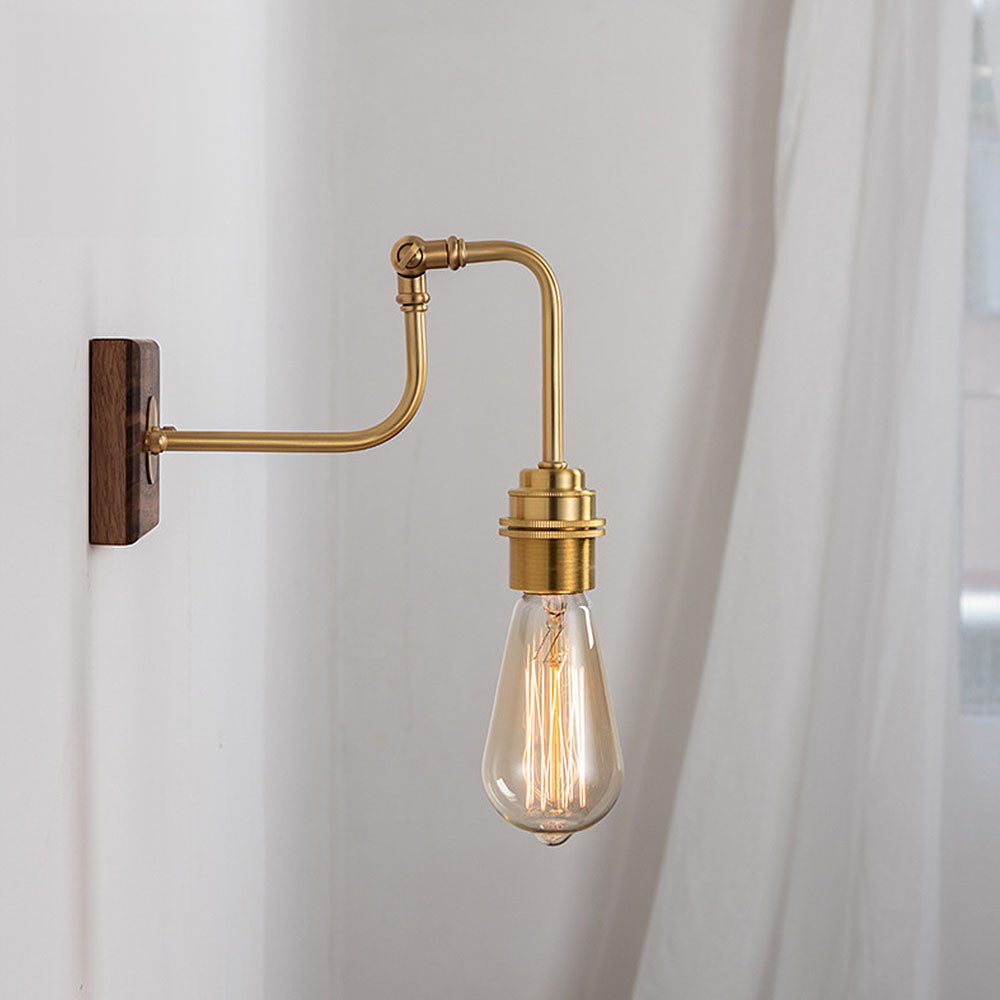 Industrial Adjustable Brass Wall Light