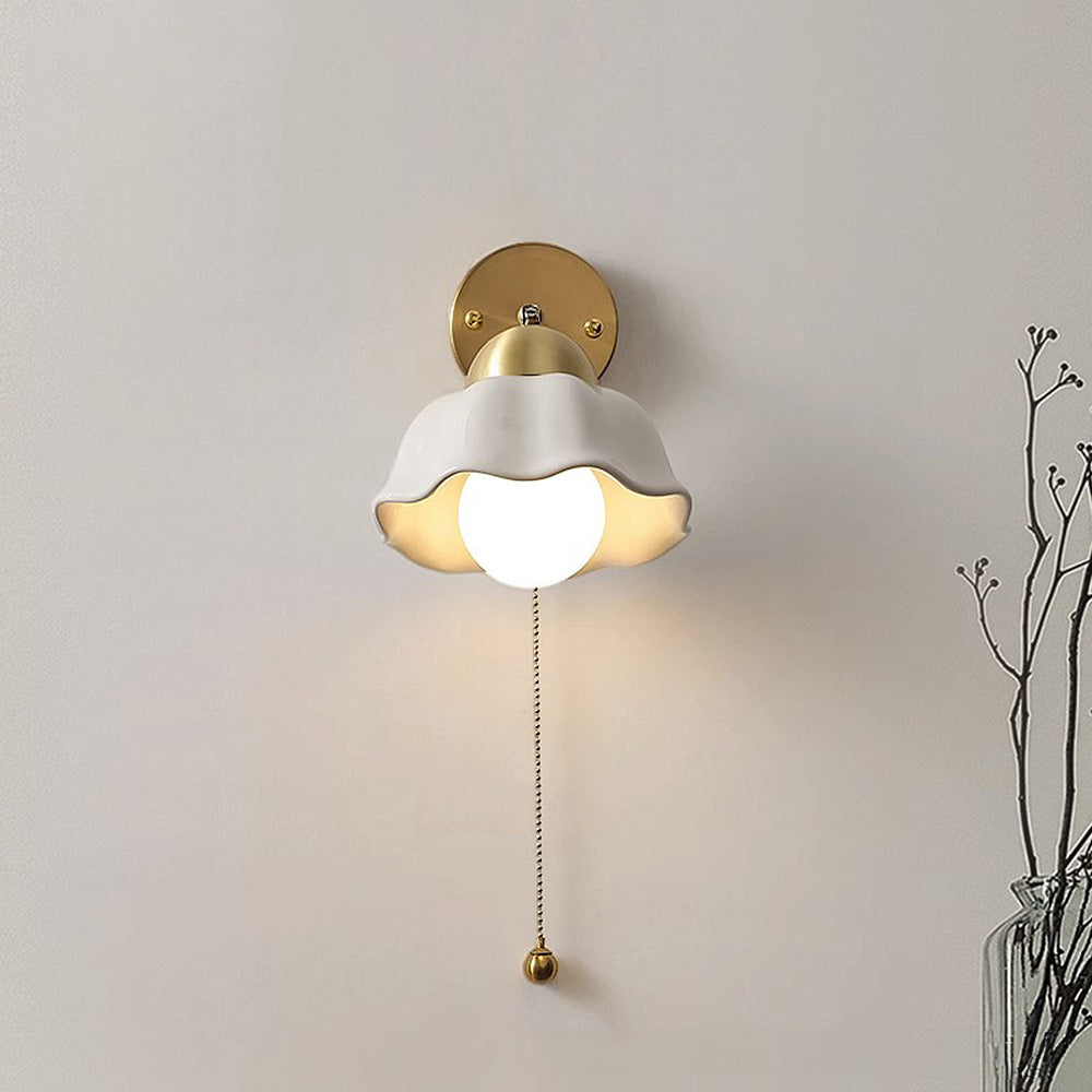 French White Flower Adjustable Wall Light