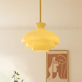 Bauhaus Yellow Glass Stained Pendant Light