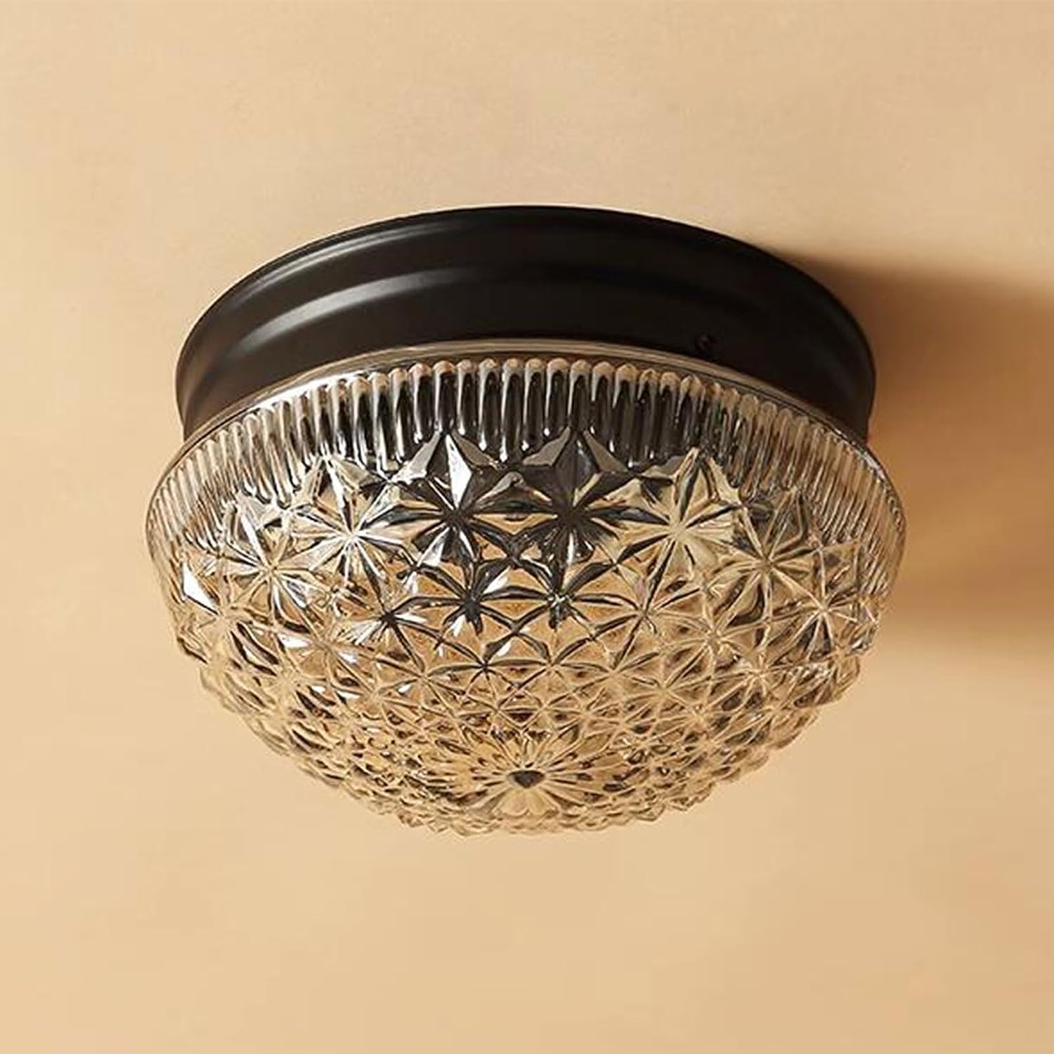 Glass Bowl Bedroom Ceiling Light Fixture -Homwarmy