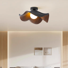 Nordic Wooden Lotus Resin Ceiling Light -Homwarmy