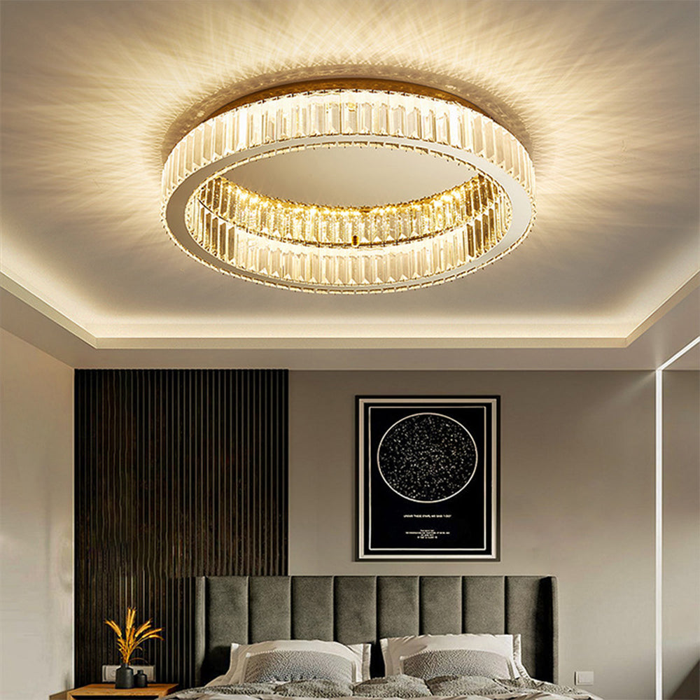 Luxury Round Dimmable Crystal Ceiling Light -Homwarmy