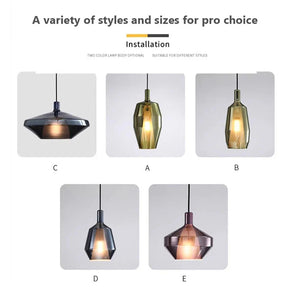 Contemporary Diverse Colorful Glass Pendant Lamp