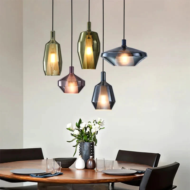 Contemporary Diverse Colorful Glass Pendant Lamp