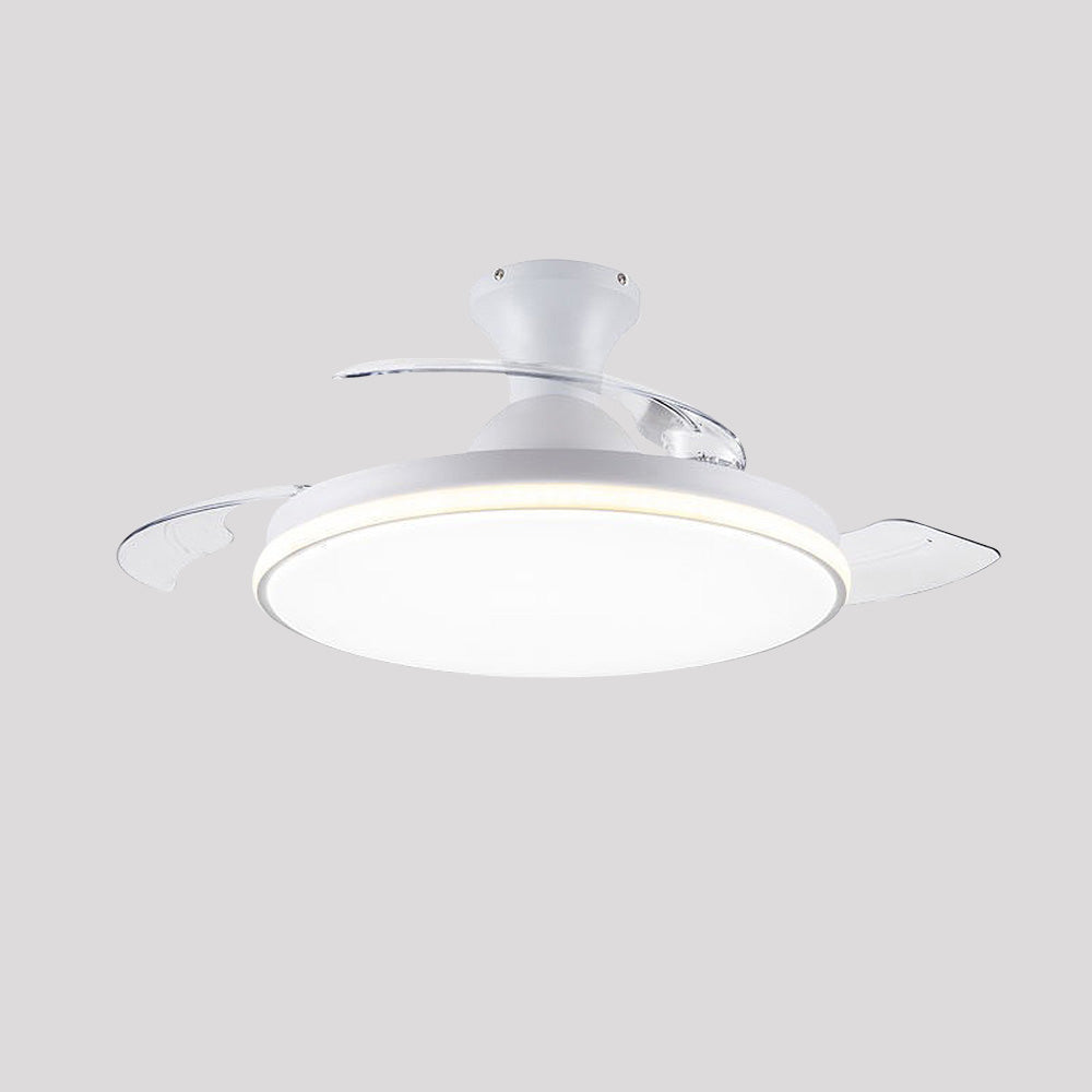Nordic Simple Cream Ceiling Fan With LED Light