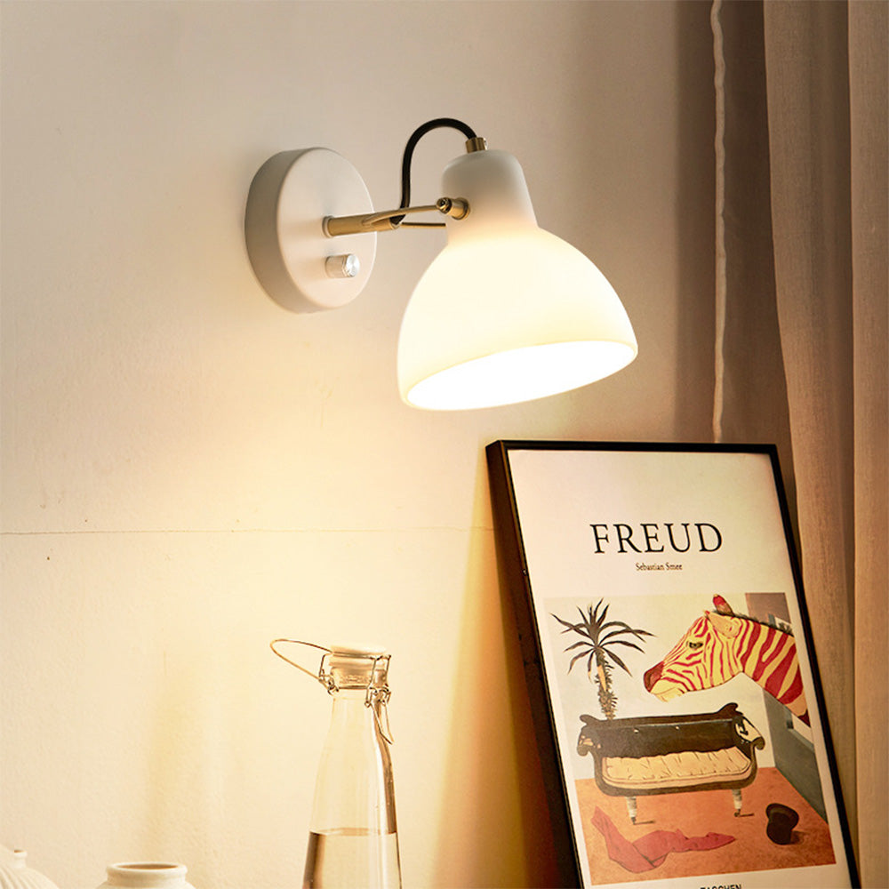 Bauhaus Simplistic White Glass Shade Wall Lamp