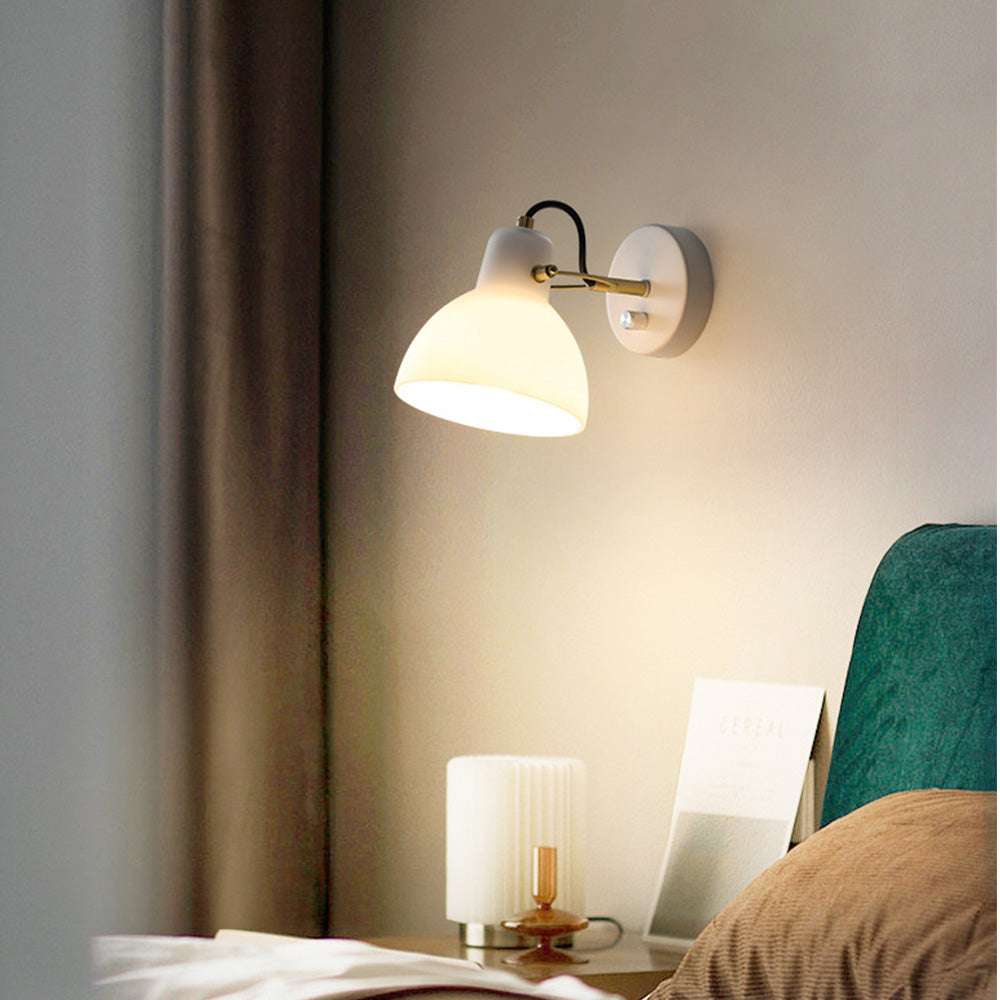 Bauhaus Simplistic White Glass Shade Wall Lamp
