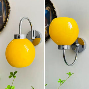 French Style Chrome Glass Shade Wall Light