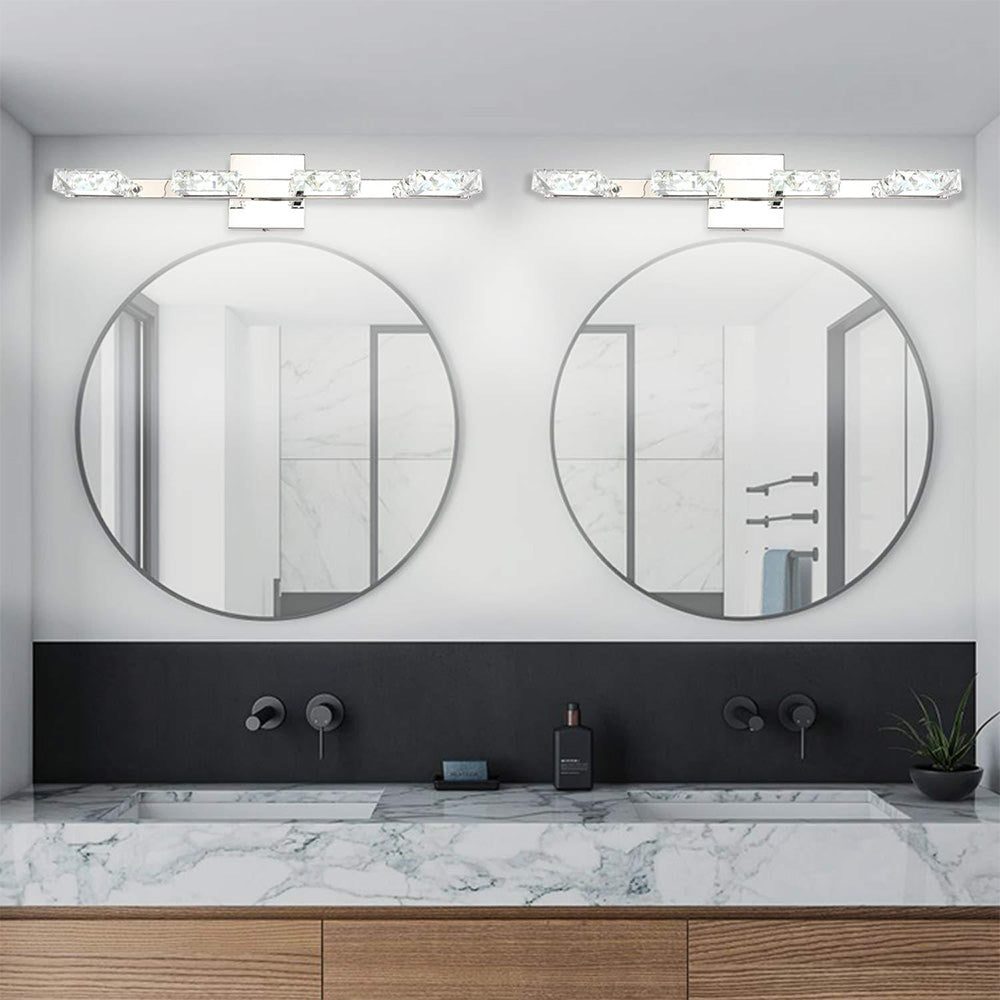 Luxury Silver Crystal Bathroom Vanity Mirror Lights