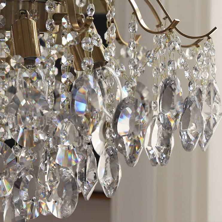 Sumptuous Crystal Chandelier Retro Romantic Amber Living Room Chandelier -Homwarmy