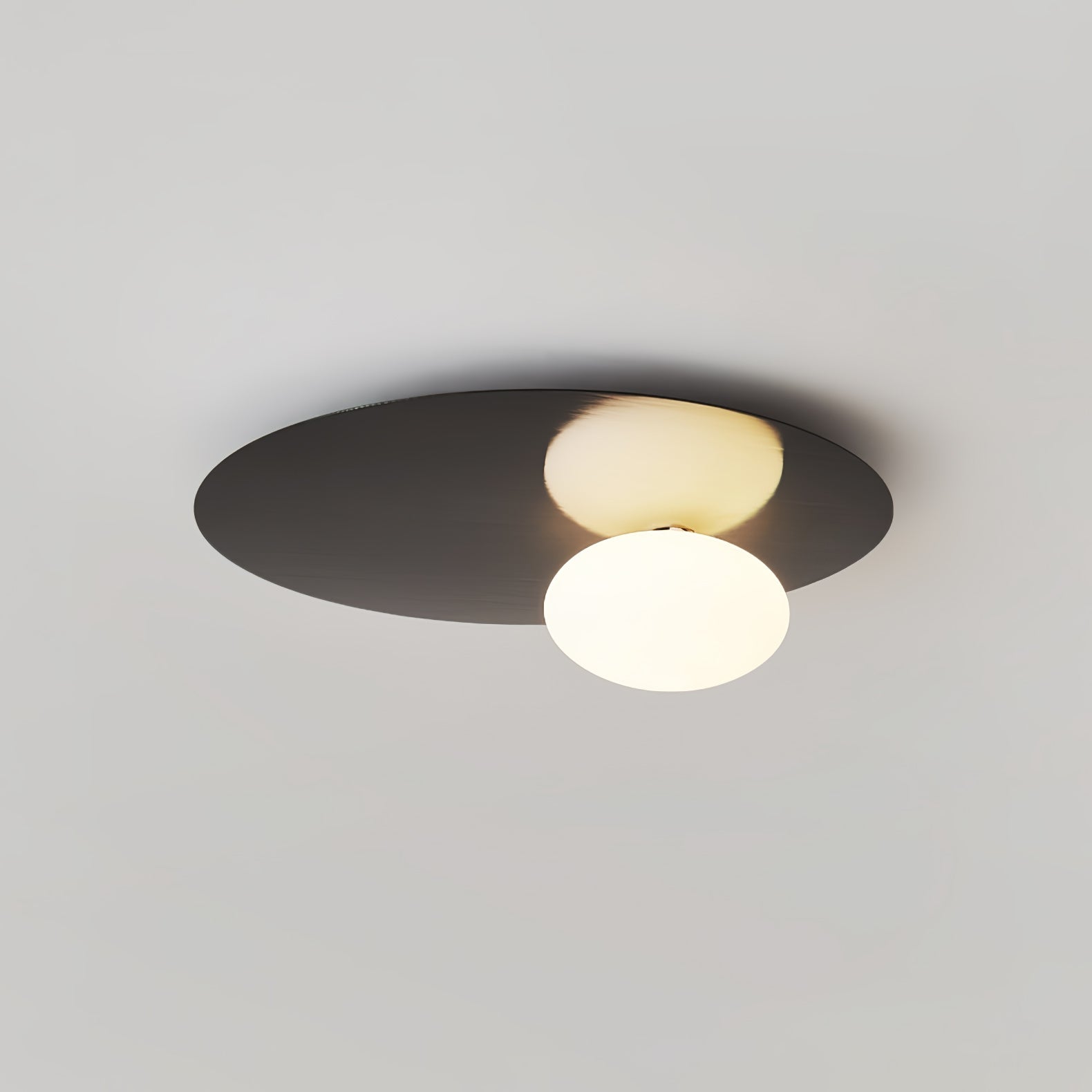 Simple Metal Round Glass Ceiling Light -Homwarmy