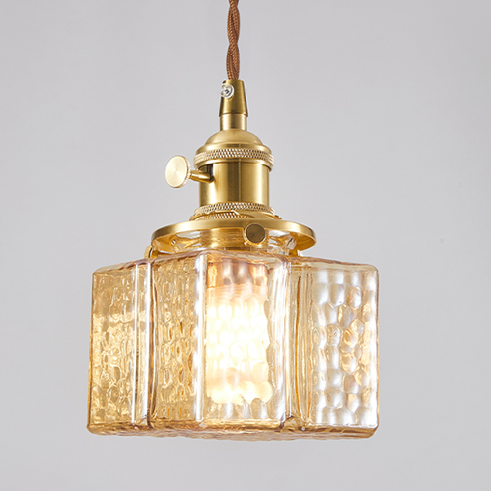 Vintage Glass Clear Dining Room Pendant Light -Homwarmy