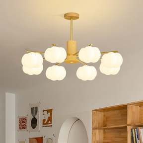 Creative Wooden Cotton Balls Living Room Chandelier -Homwarmy