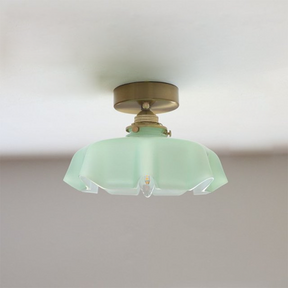 Flower Shaped GlassCeiling Light Macaron Color Ceiling Lamp -Homwarmy