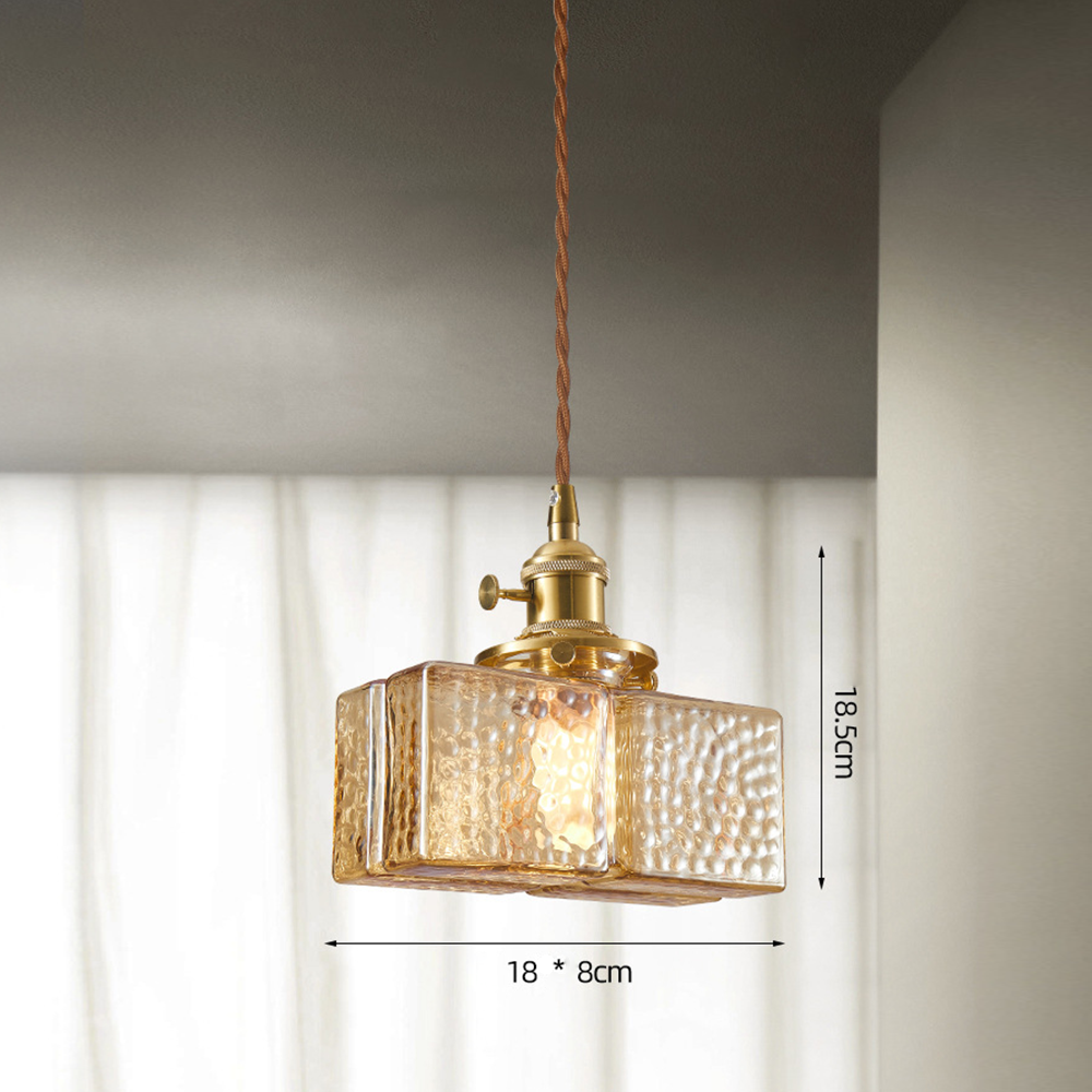 Vintage Glass Clear Dining Room Pendant Light -Homwarmy