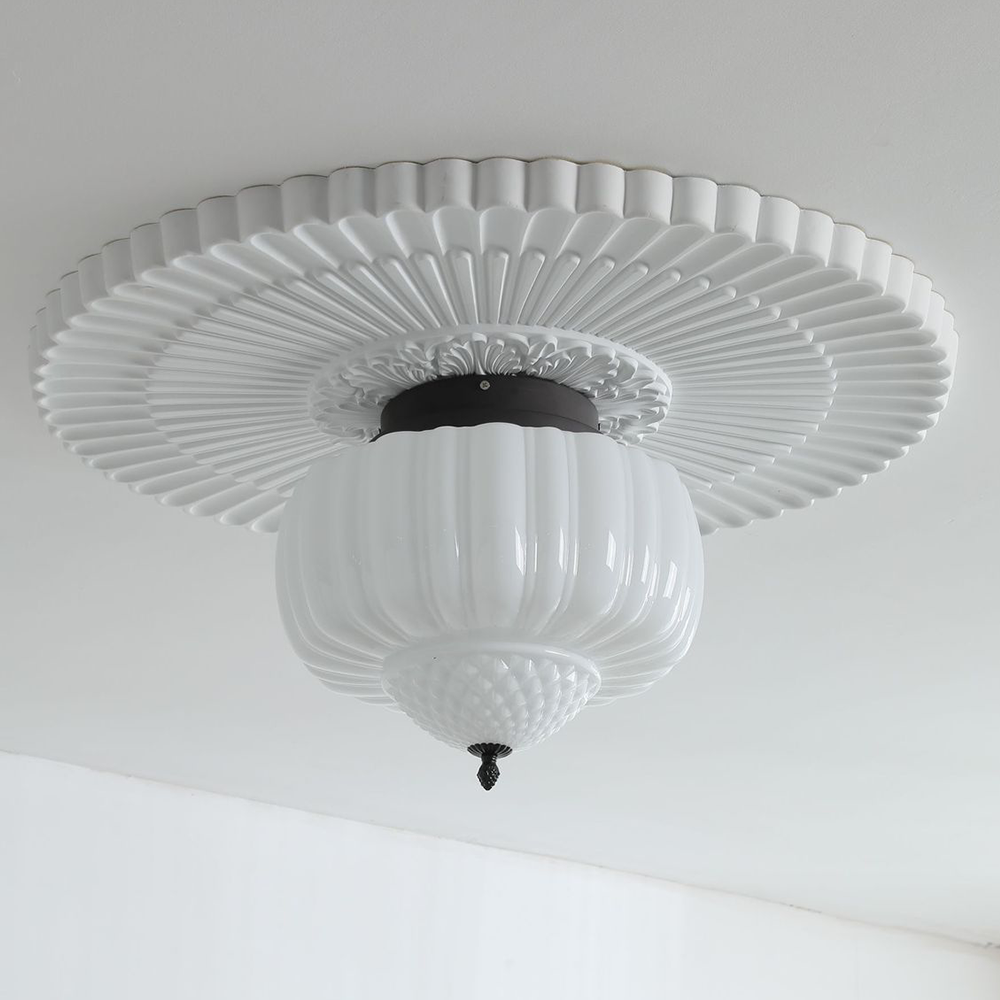 White  Cream Round Ceiling Lighting -Homdiy