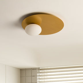 Simple Metal Round Glass Ceiling Light -Homwarmy