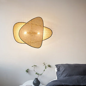 Stylish Rattan Weaving Wall Lamp Home Decor Sconce Light -Homwarmy