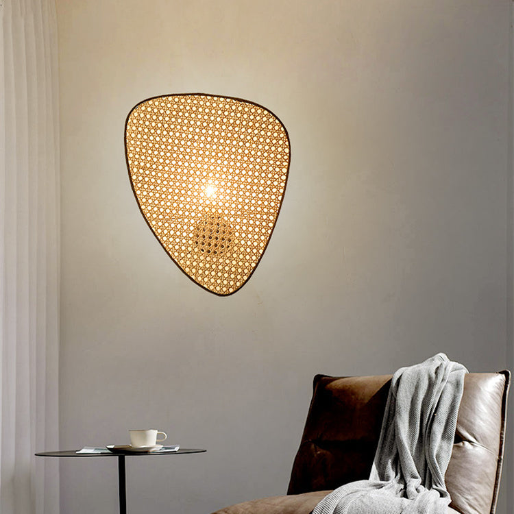 Stylish Rattan Weaving Wall Lamp Home Decor Sconce Light -Homwarmy
