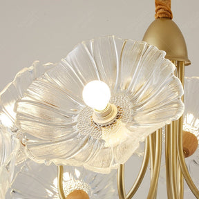 Modern Lotus Leaf Glass Living Room Chandelier -Homwarmy