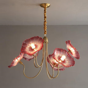 Modern Lotus Leaf Glass Living Room Chandelier -Homwarmy