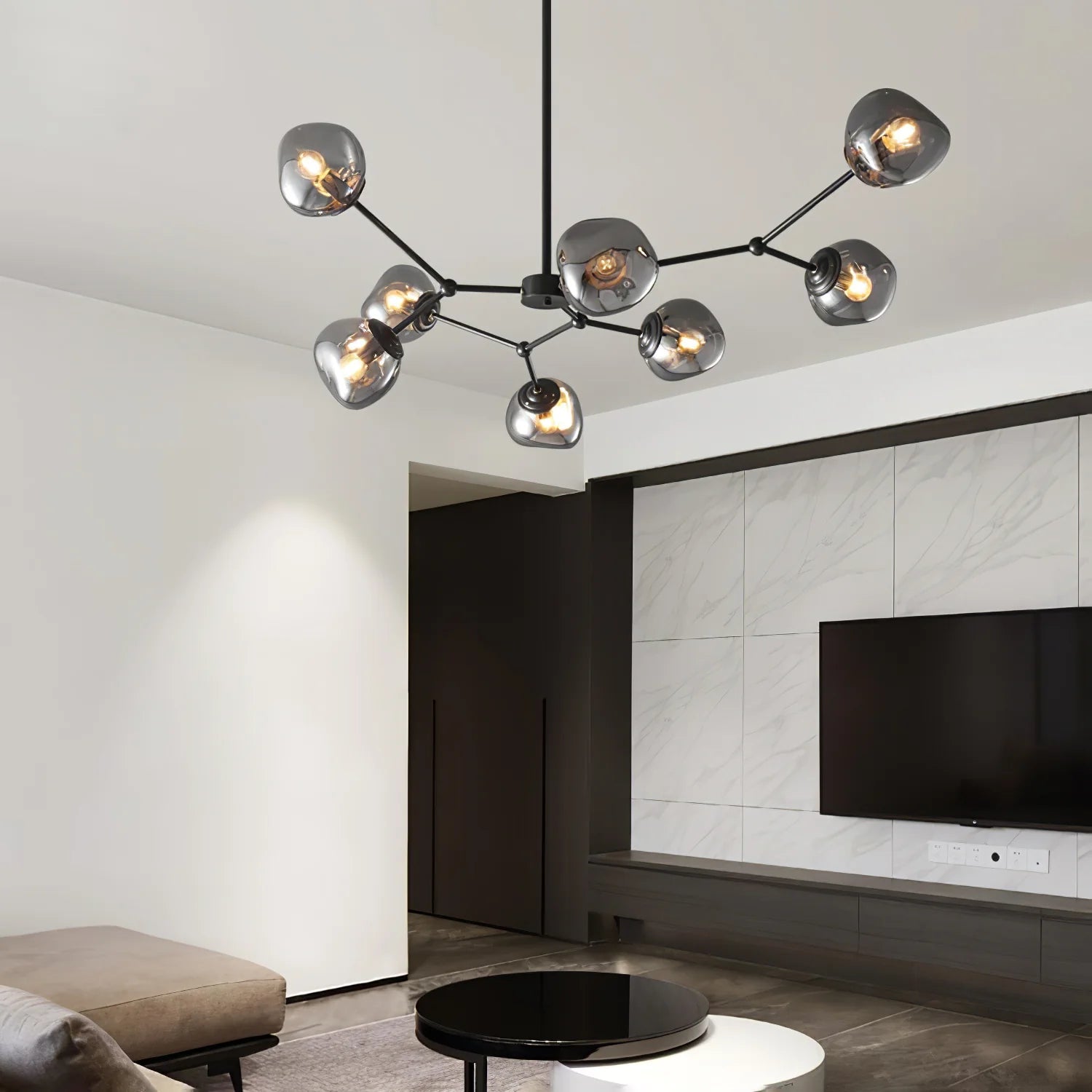Molecular Lava Glass Chandelier for Living Room -Homwarmy