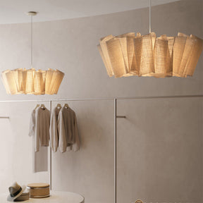 Nordic Linen Pleated Pendant Light Lampshade -Homwarmy